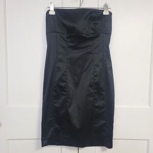 Bebe Black Strapless Sheath Cocktail Dress, Large